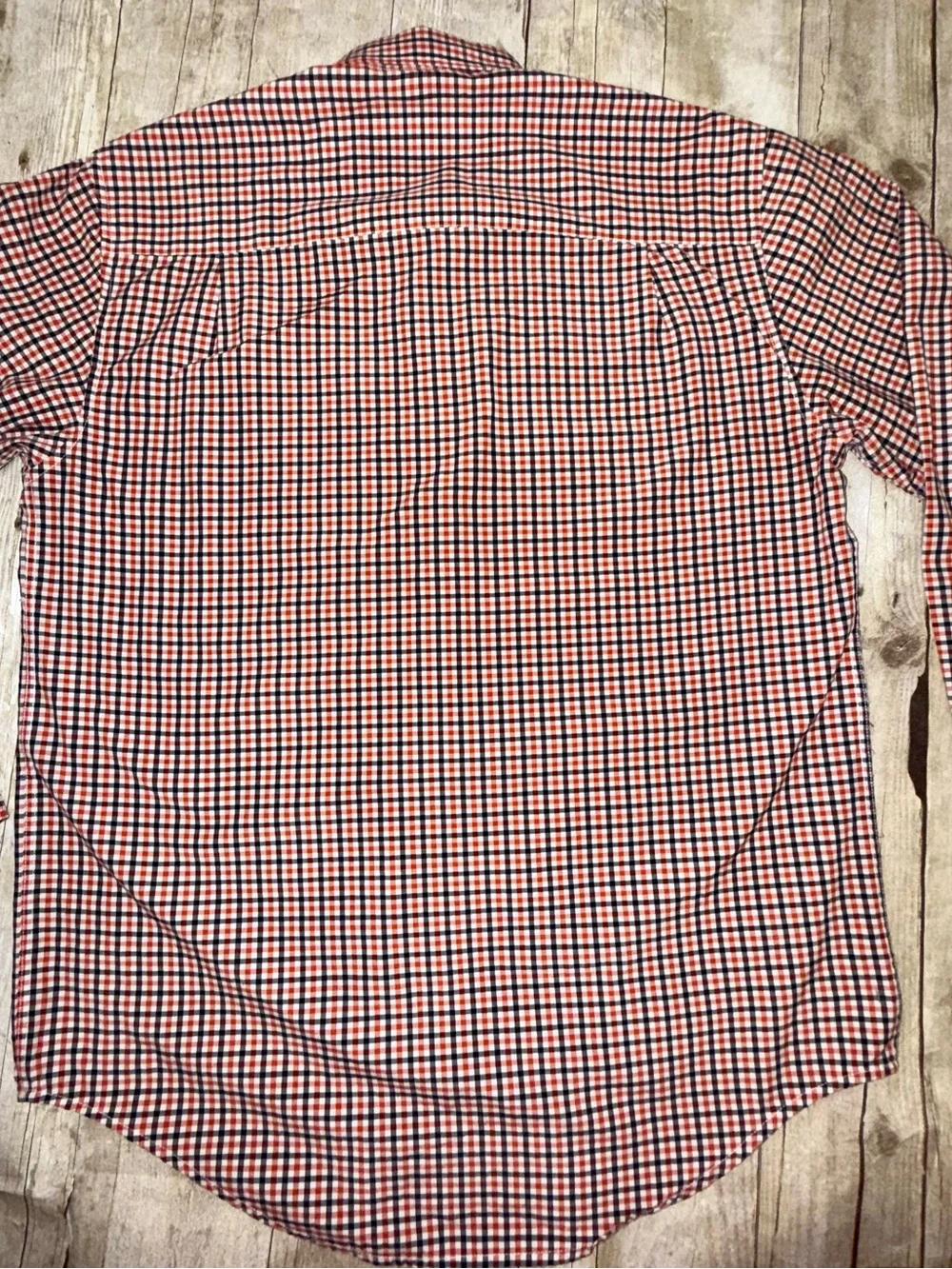 Campus Men's Orange & Navy plaid Button-Down Shirt feauturing AU